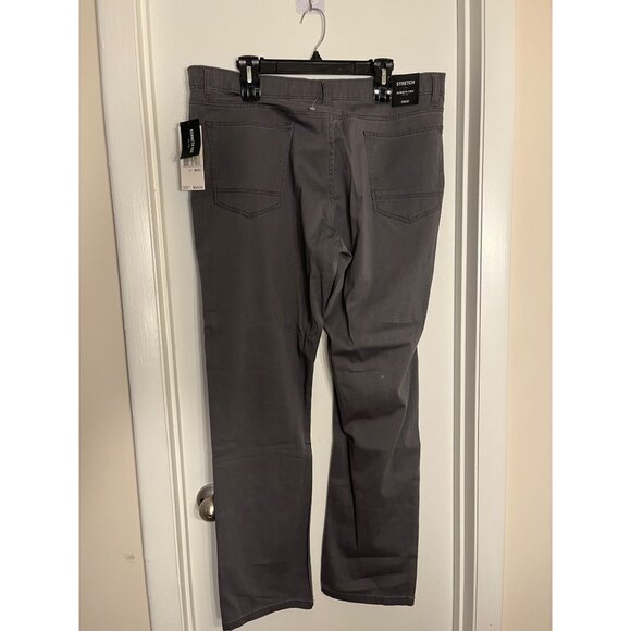 Kenneth Cole New York Mens Gray Stretch Cotton Blend Straight-Leg Pants Sz 36/32 - Picture 2 of 9